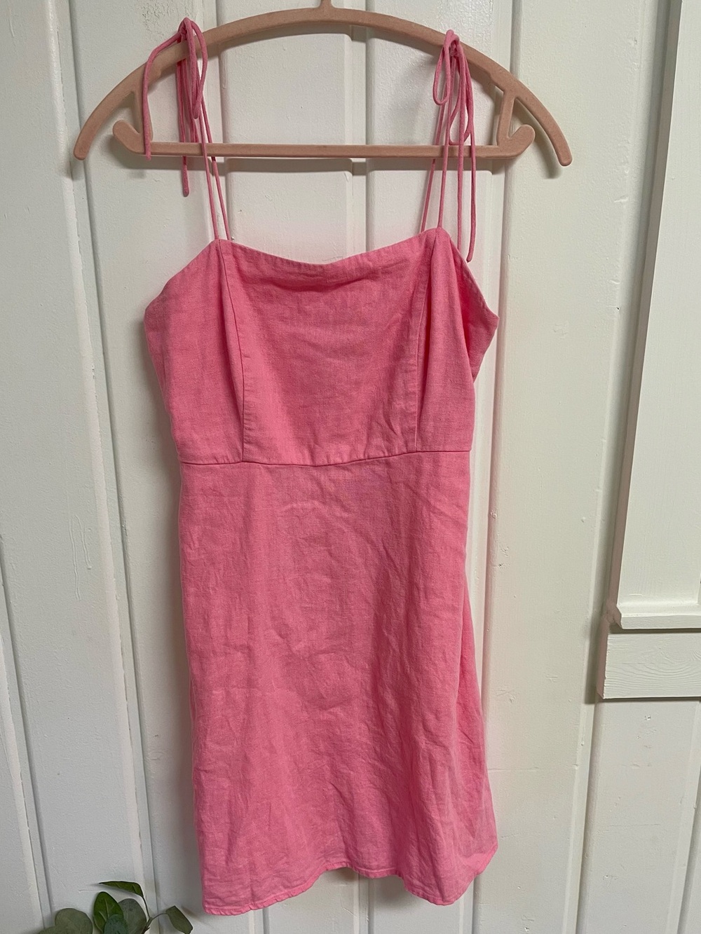 Old navy Pink Tie-Strap Linen/Rayon Mini Dress